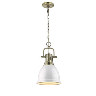 Duncan AB One Light Pendant in Aged Brass (62|3602-S AB-WH)
