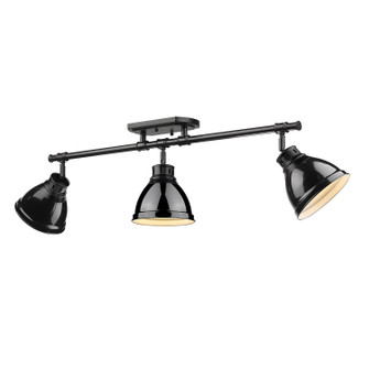 Duncan BLK Three Light Semi-Flush Mount in Matte Black (62|3602-3SF BLK-BK)