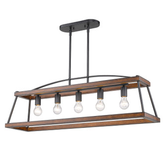 Teagan Five Light Linear Pendant in Natural Black (62|3184-LP NB-RO)