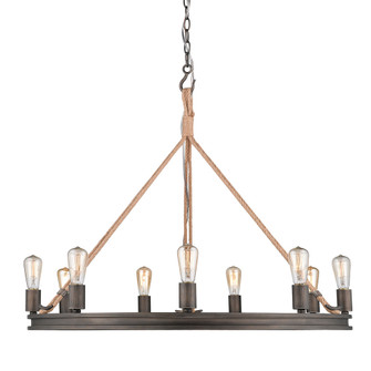 Chatham Nine Light Chandelier in Gunmetal Bronze (62|1048-9 GMT)