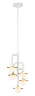 Tubular Five Light Chandelier in Matte White W/Honey Gold (42|P5512-706-L)