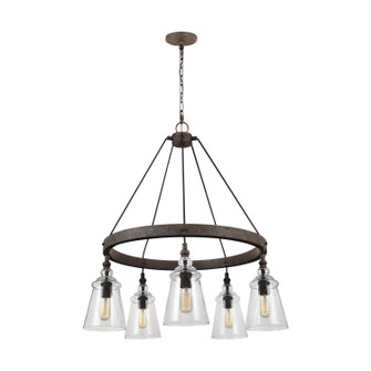 Loras Five Light Chandelier in Dark Weathered Iron (1|F3169/5DWI)