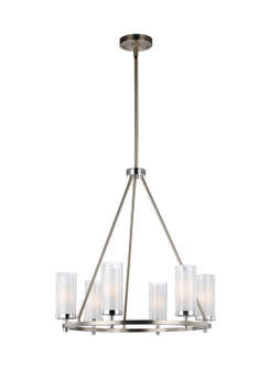 Jonah Six Light Chandelier in Satin Nickel / Chrome (1|F2985/6SN/CH)