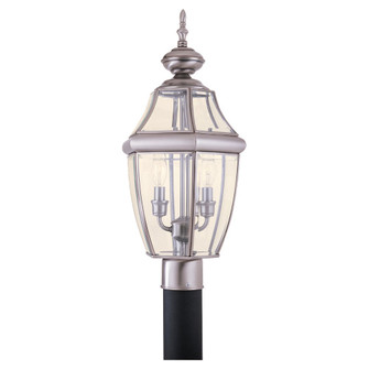 Lancaster Two Light Outdoor Post Lantern in Antique Brushed Nickel (1|8229-965)