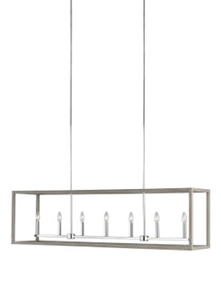 Moffet Street Seven Light Island Pendant in Washed Pine (1|6634507EN-872)