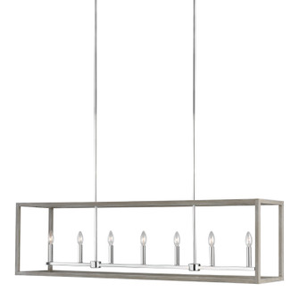 Moffet Street Seven Light Island Pendant in Washed Pine (1|6634507-872)