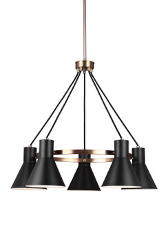 Towner Five Light Chandelier in Satin Brass (1|3141305EN3-848)