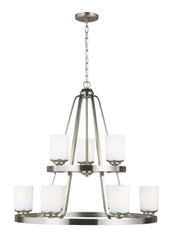 Kemal Nine Light Chandelier in Brushed Nickel (1|3130709EN3-962)