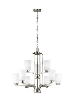 Franport Nine Light Chandelier in Brushed Nickel (1|3128909EN3-962)