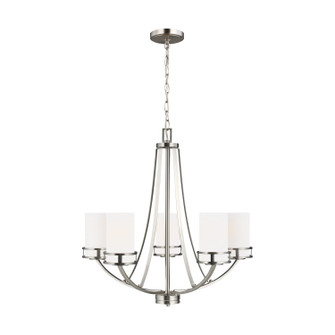 Robie Five Light Chandelier in Brushed Nickel (1|3121605-962)