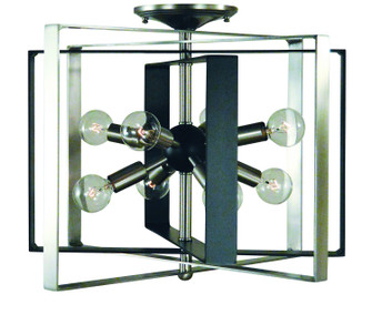 Interstellar Eight Light Semi-Flush Mount in Brushed Nickel with Matte Black Accents (8|L1090 BN/MBLACK)