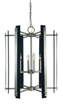 Bucolic Six Light Chandelier in Brushed Nickel with Matte Black Accents (8|L1066 BN/MBLACK)