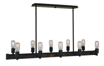 Modern Farmhouse Ten Light Island Chandelier in Matte Black (8|5402 MBLACK)