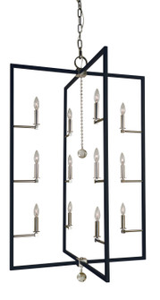 Minimalist Elegant 12 Light Foyer Chandelier in Polished Nickel/Matte Black (8|5369 PN/MBLACK)