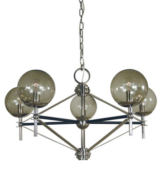 Calista Five Light Chandelier in Polished Nickel with Matte Black Accents (8|5065 PN/MBLACK)