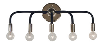 Candide Five Light Wall Sconce in Polished Nickel with Matte Black Accents (8|5005 PN/MBLACK)