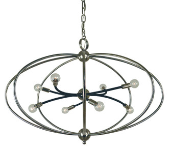 Orbit Eight Light Chandelier in Polished Nickel with Matte Black Accents (8|4949 PN/MBLACK)