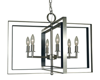 Symmetry Six Light Chandelier in Brushed Nickel with Matte Black Accents (8|4866 BN/MBLACK)