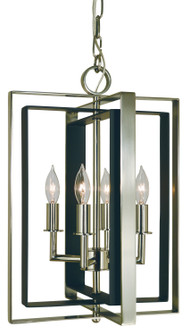 Symmetry Four Light Chandelier in Antique Brass with Matte Black (8|4860 AB/MBLACK)