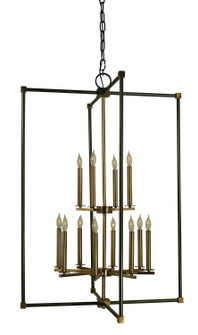 Lexington 12 Light Foyer Chandelier in Mahogany Bronze with Antique Brass (8|4610 MB/AB)
