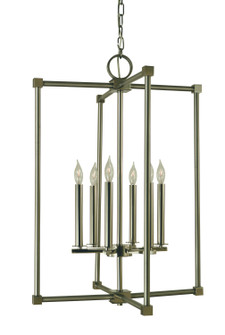 Lexington Six Light Chandelier in Brushed Nickel with Polished Nickel (8|4606 BN/PN)