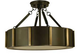 Pantheon Four Light Flush / Semi-Flush Mount in Mahogany Bronze with Antique Brass (8|4592 MB/AB)