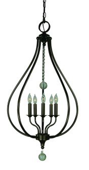 Dewdrop Five Light Pendant in Antique Brass (8|4445 AB)