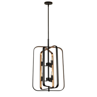 Six Light Foyer Chandelier in Black/Gold (112|7096-06-42)