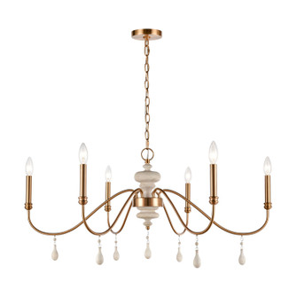 French Connection Six Light Chandelier in Satin Brass (45|H018-7253)