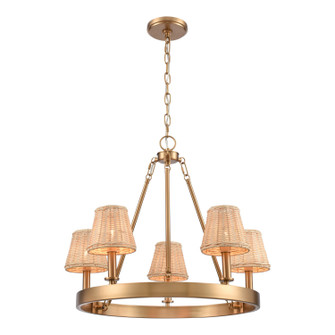 Rydell Five Light Chandelier in Brushed Gold (45|EC89756/5)