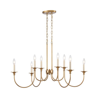 Cecil Eight Light Linear Chandelier in Natural Brass (45|89727/8)