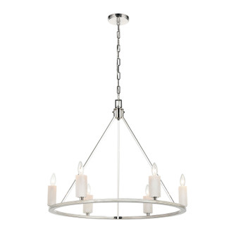 White Stone Six Light Chandelier in Polished Nickel (45|69347/6)