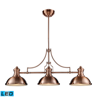 Chadwick LED Linear Chandelier in Antique Copper (45|66145-3-LED)