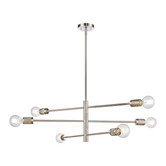 Module Six Light Chandelier in Satin Nickel (45|47668/6)