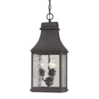 Forged Jefferson Three Light Outdoor Pendant in Charcoal (45|47074/3)