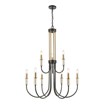 Glendon Nine Light Chandelier in Matte Black (45|46346/9)