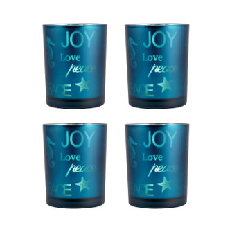 Reflections Pillar Holders (Set Of 4) in Azure (45|393457/S4)