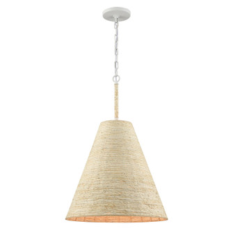 Abaca One Light Pendant in Textured White (45|32456/1)