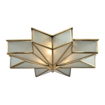 Decostar Three Light Flush Mount in Brushed Brass (45|22011/3)