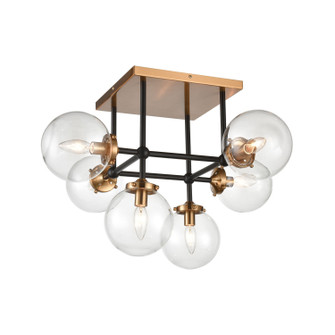 Boudreaux Six Light Semi Flush Mount in Antique Gold (45|15436/6)