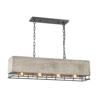 Brocca Four Light Linear Chandelier in Silverdust Iron (45|14323/4)