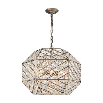 Constructs Eight Light Chandelier in Weathered Zinc (45|11837/8)
