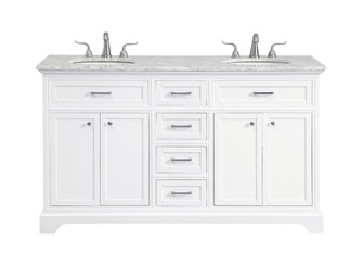 Americana Double Bathroom Vanity Set in white (173|VF15060DWH)
