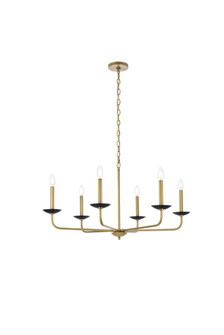 Cohen Six Light Pendant in Black And Brass (173|LD812D36BRK)