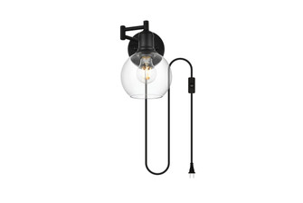 Caspian One Light Wall Sconce in Black and Clear (173|LD7332W6BLK)