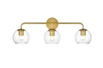 Genesis Three Light Bath Sconce in Brass and Clear (173|LD7321W28BRA)