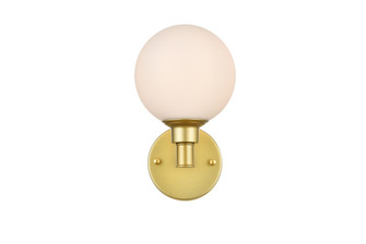 Cordelia One Light Bath Sconce in Brass and frosted white (173|LD7317W6BRA)