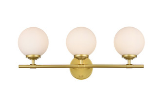 Ansley Three Light Bath Sconce in Brass and frosted white (173|LD7301W24BRA)