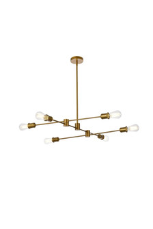 Xavier Six Light Pendant in Brass (173|LD7052D35BR)