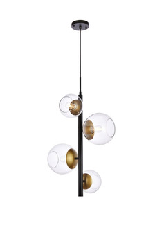 Wells Four Light Pendant in black (173|LD654D18BRK)